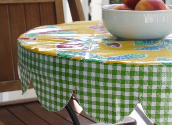 Mexican oil cloth round table cover